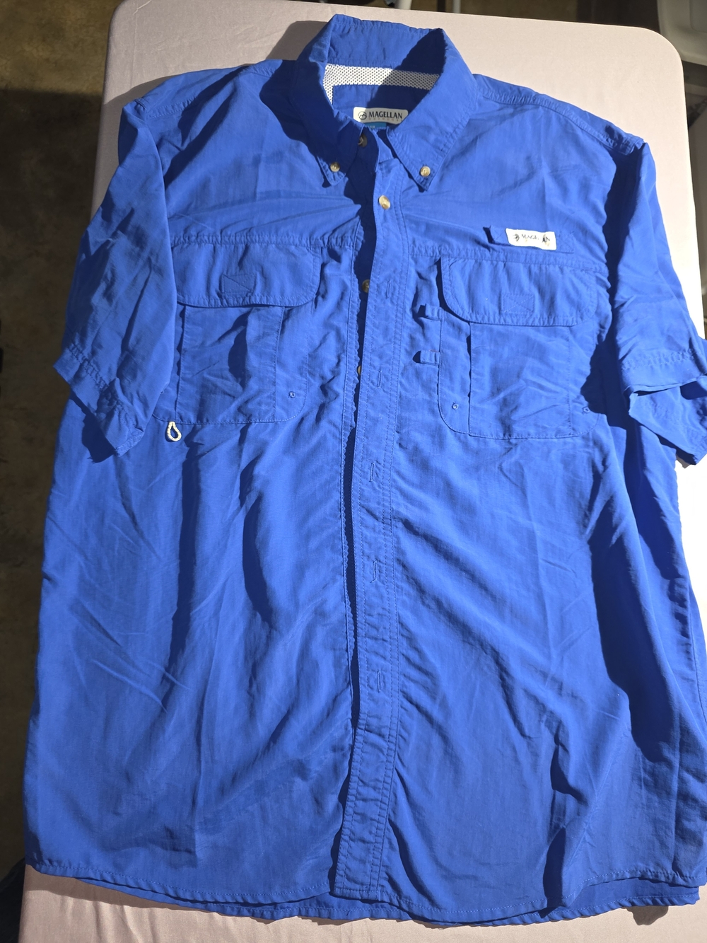 Magellan Outdoors Men’s Performance Fishing Shirt - Royal Blue